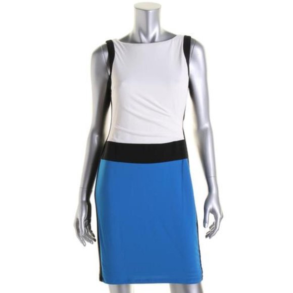 Ralph Lauren Womens Matte Jersey Colorblock Dress - Picture 1 of 2